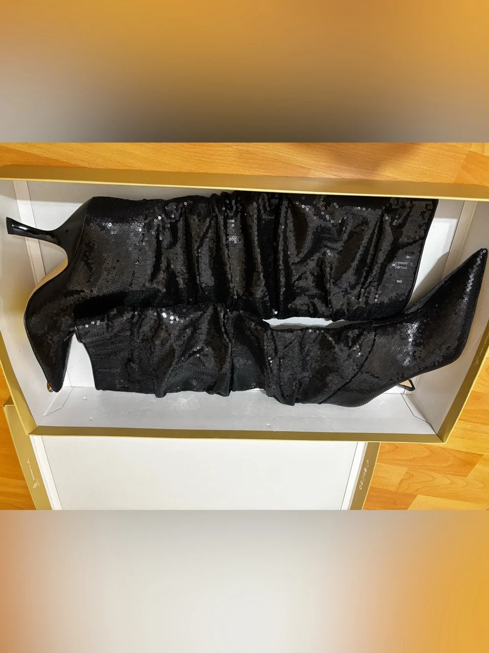 Michael Kors Luna Slouch Black Sequin Over-the-Knee Slouch Boot NEW